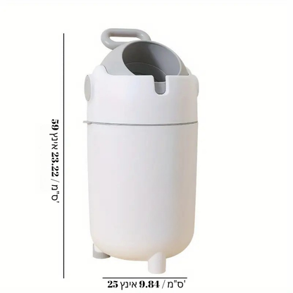 ™Nurtura | פח אשפה לחיתולים עם סגירה שקטה וידית ארגונומית, קיבולת גדולה