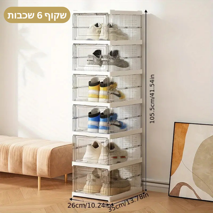 ™Mavron | מדף נעליים מתקפל – מארגן חסכון במקום לנעליים, בגדים ואביזרים