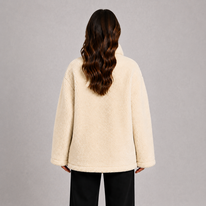 Oversized Zip-Up Jacket with High Collar