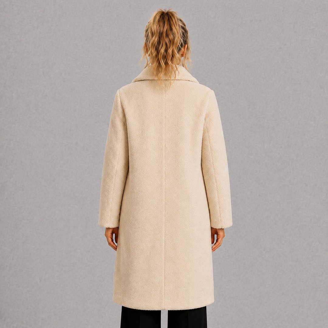 Long Coat with Button Closure and Lapel Collar