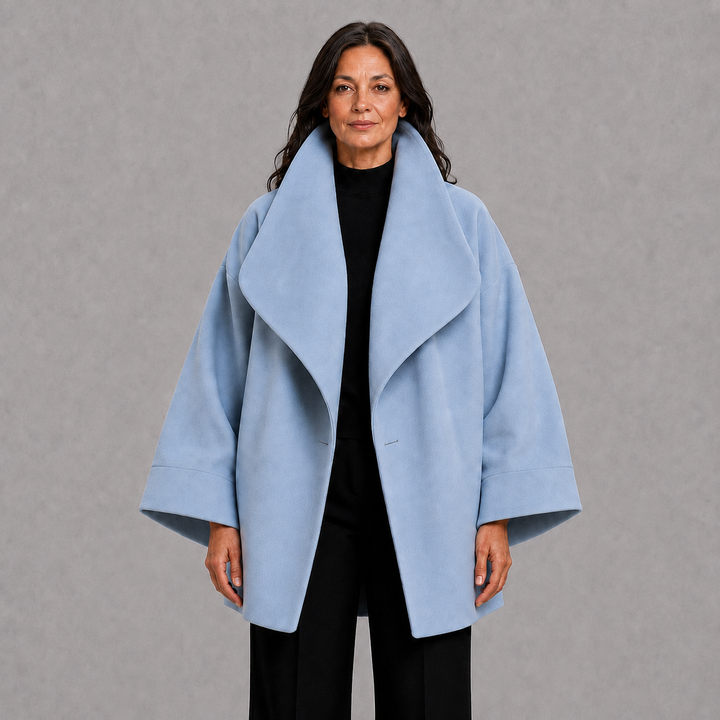 Oversized Wide Sleeve Coat with Shawl Collar
