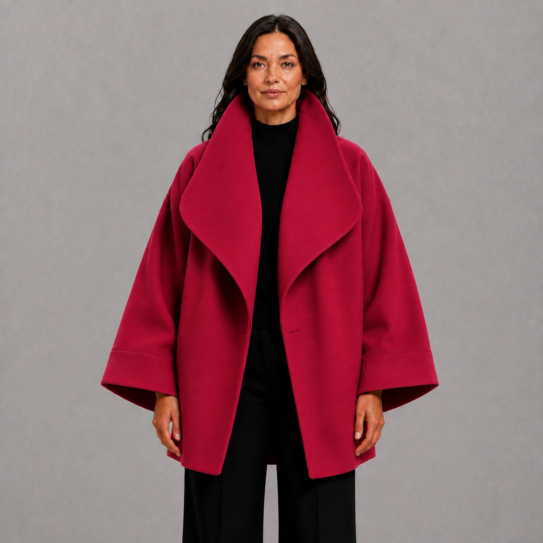 Oversized Wide Sleeve Coat with Shawl Collar