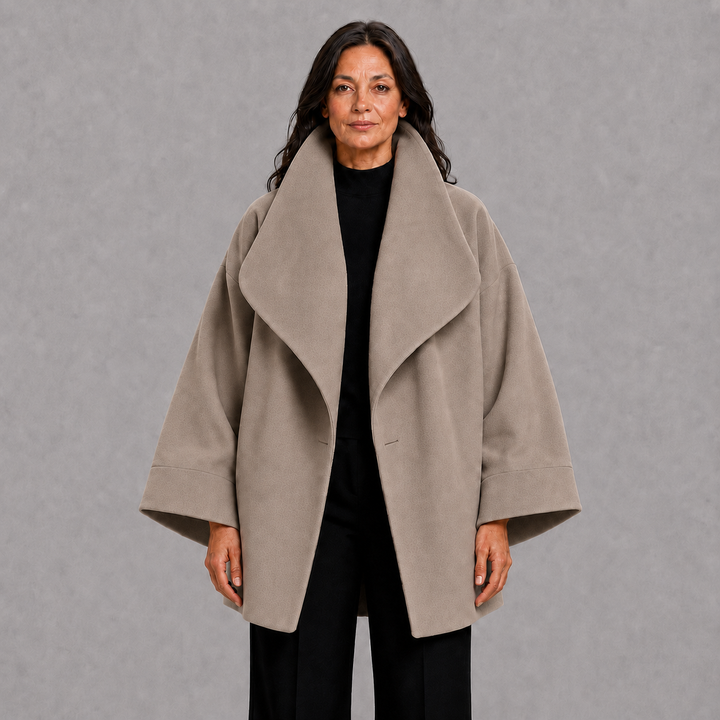 Oversized Wide Sleeve Coat with Shawl Collar
