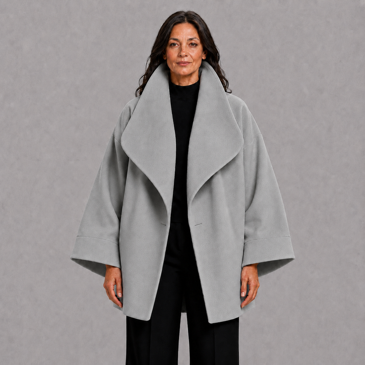 Oversized Wide Sleeve Coat with Shawl Collar