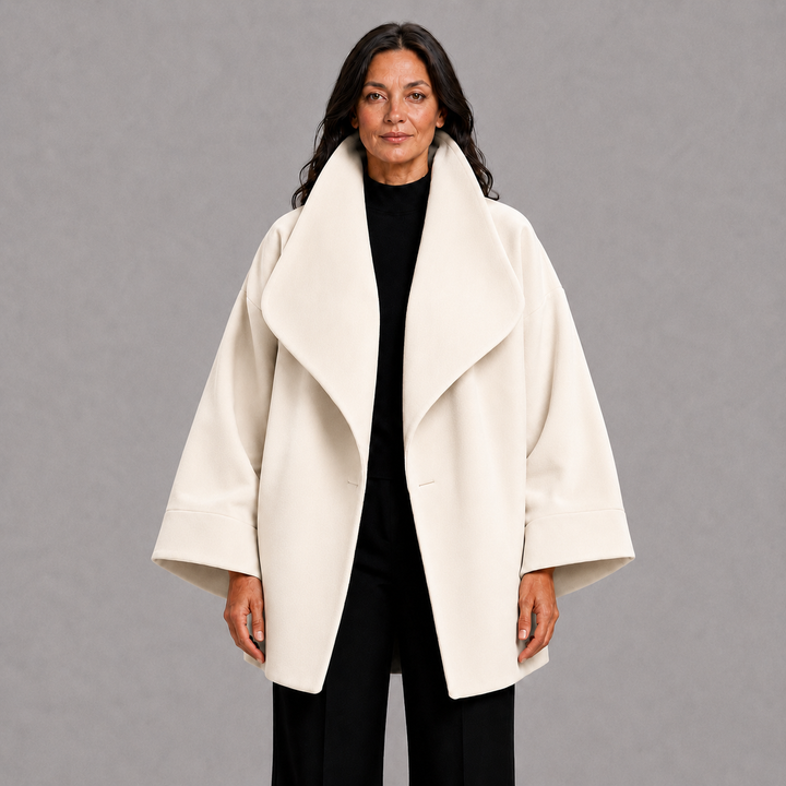 Oversized Wide Sleeve Coat with Shawl Collar