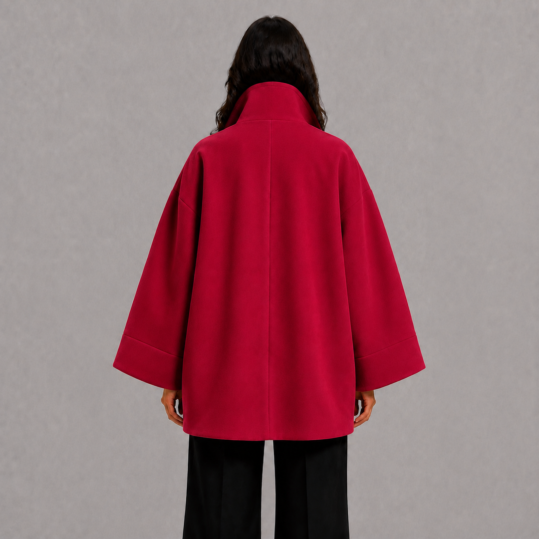 Oversized Wide Sleeve Coat with Shawl Collar