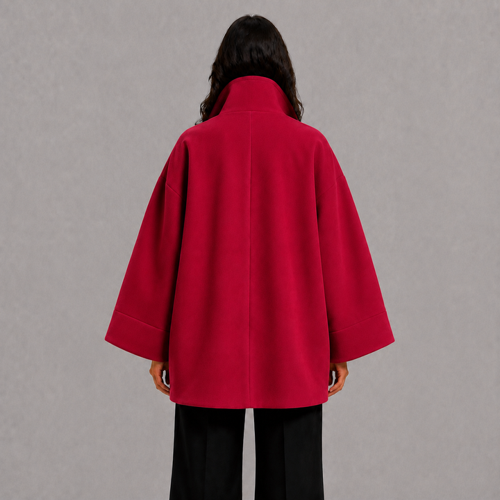 Oversized Wide Sleeve Coat with Shawl Collar