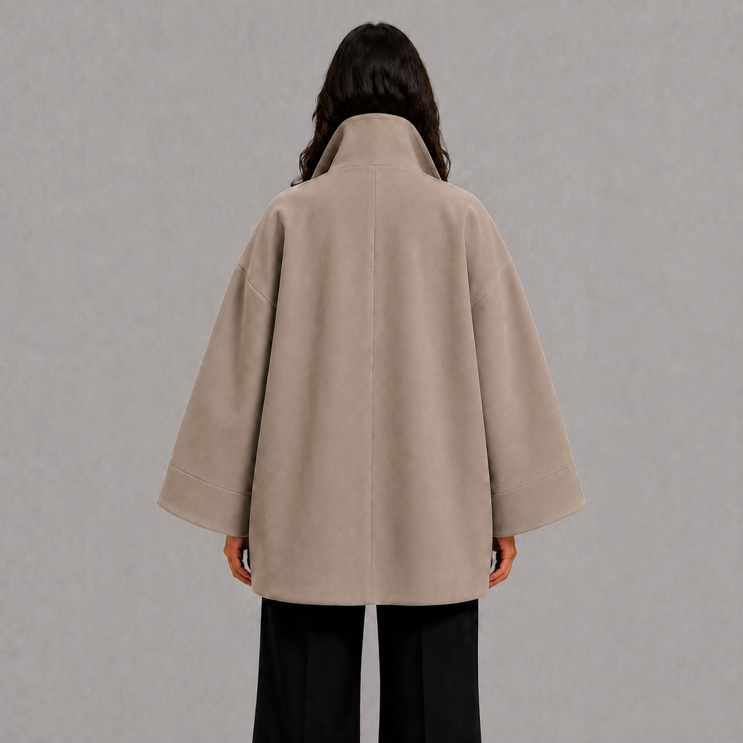 Oversized Wide Sleeve Coat with Shawl Collar