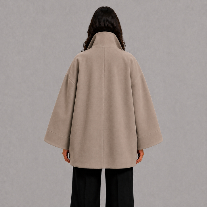 Oversized Wide Sleeve Coat with Shawl Collar