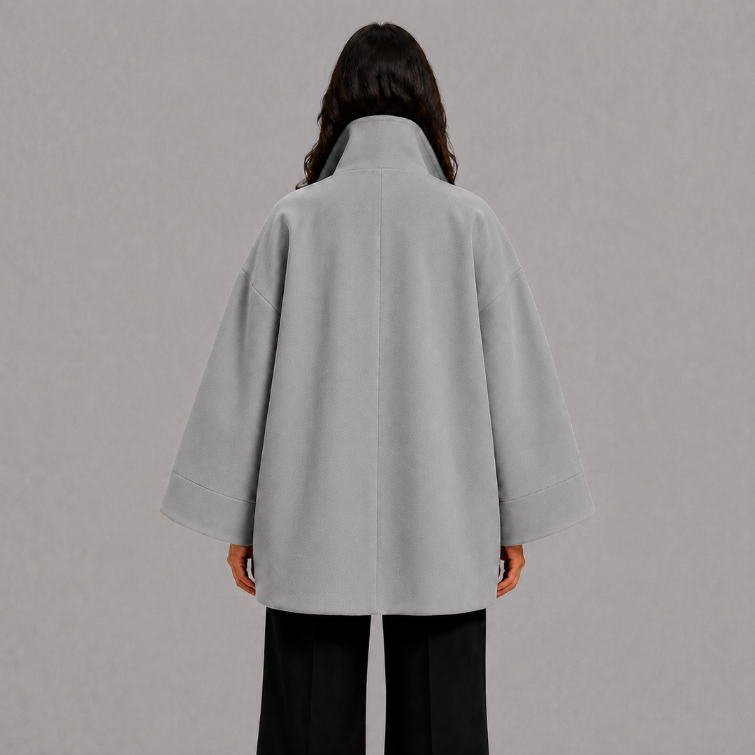 Oversized Wide Sleeve Coat with Shawl Collar