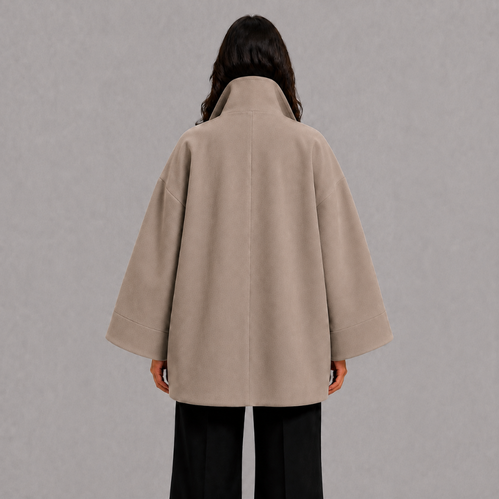 Oversized Wide Sleeve Coat with Shawl Collar
